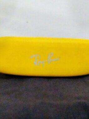 Authentic Ray-Ban Junior Eyeglass Case Yellow Hard Clamshell HB-09 Red Lining
